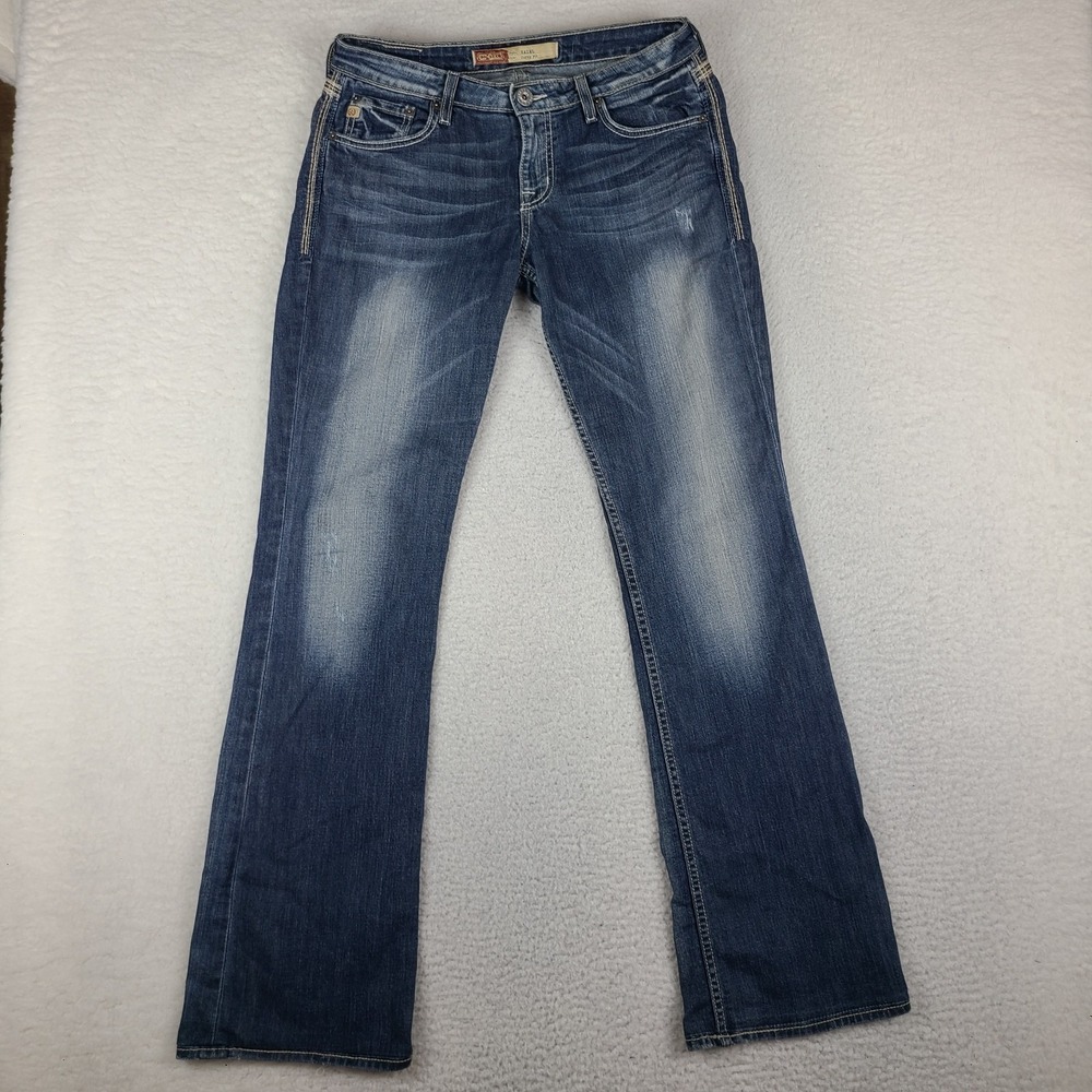 Big Star Jeans Womens 30XL Blue Hazel Curvy Fit Boot Cut Distress Dark Wash